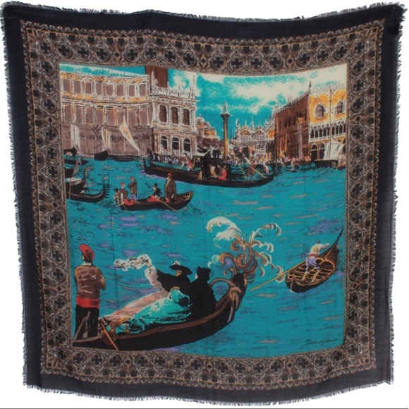 Dolce & Gabbana Accessories - DOLCE & GABBANA Venice Print Shawl Cashmere Scarf